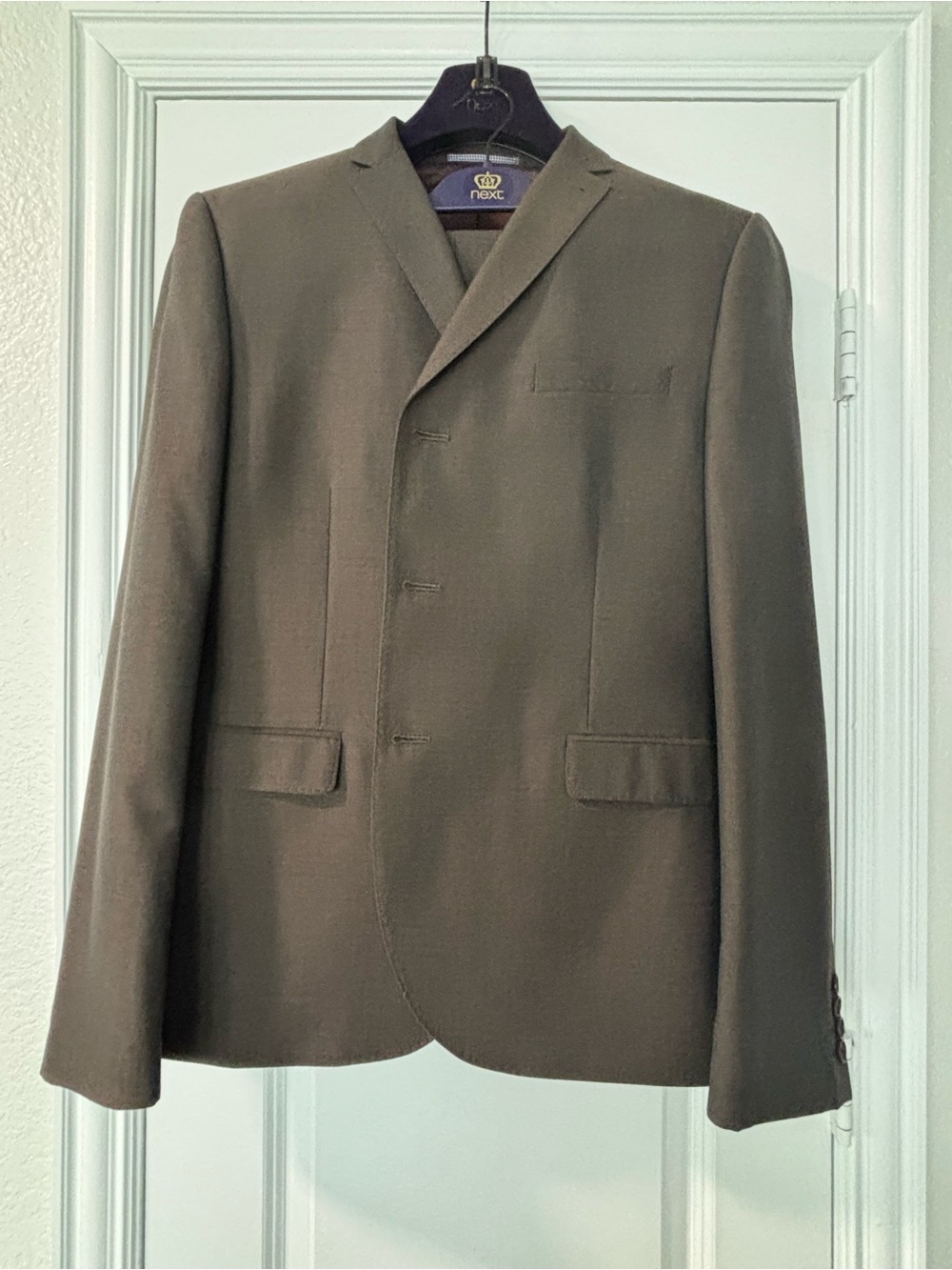 next Men's Olive Brown Single-Breasted Sport Coat